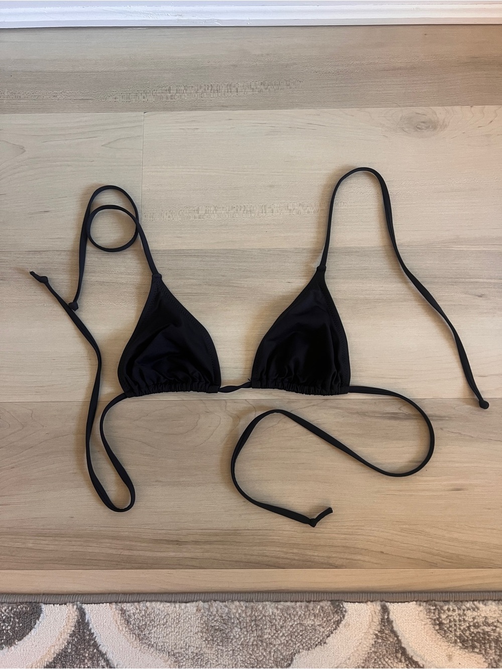 SKIMS Classic Black Triangle Bikini Top